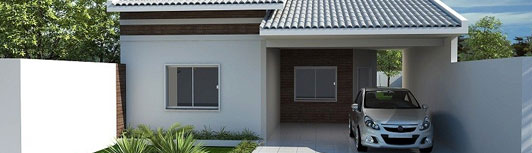 Fachada de casa com garagem